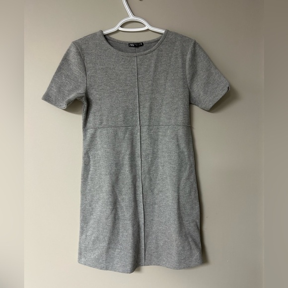 Zara Grey Mini Sweater Dress - Picture 1 of 5